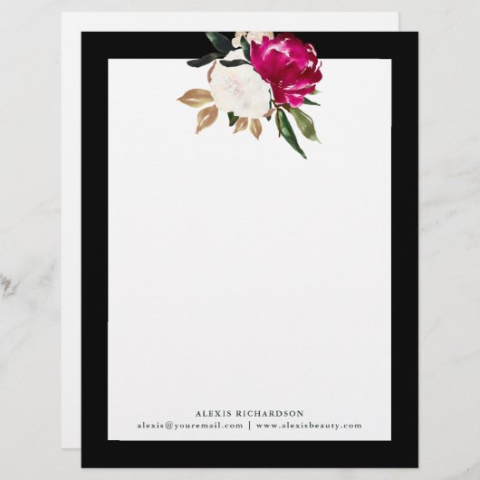 Gedekte Magnolia Custom Briefhoofd (Voorkant / Achterkant)