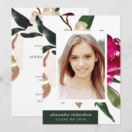 Gedekte Magnolia | Fotogradatiepartij Kaart (Voorkant / Achterkant)