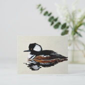 Gedekte merganser briefkaart (Staand voorkant)