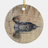 Gedekte Merganser Keramisch Ornament (Voorkant)