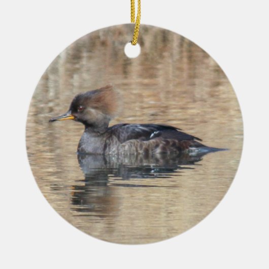 Gedekte Merganser Keramisch Ornament (Voorkant)