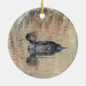Gedekte Merganser Keramisch Ornament (Achterkant)