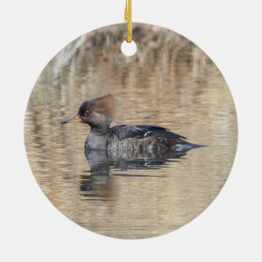 Gedekte Merganser Keramisch Ornament (Achterkant)