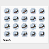 Gedekte Merganser Ronde Sticker (Vel)