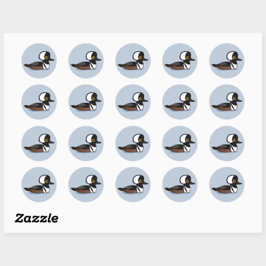 Gedekte Merganser Ronde Sticker (Vel)