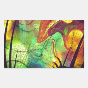 Gedekte nevel — Vuuroptische Abstract Rechthoekige Sticker