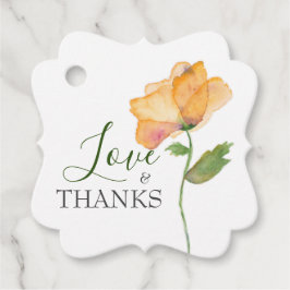 Gedekte Oranje Waterverf bloemen Labels