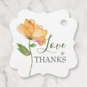 Gedekte Oranje Waterverf bloemen Labels (Achterkant)