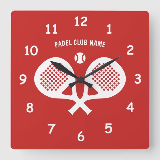 Gedekte padel tennisrackets klok voor de club (Voorkant)