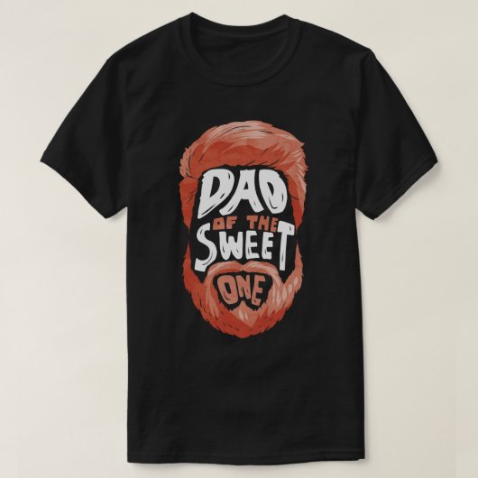 Gedekte pap van de zoete baard t-shirt (Design voorkant)