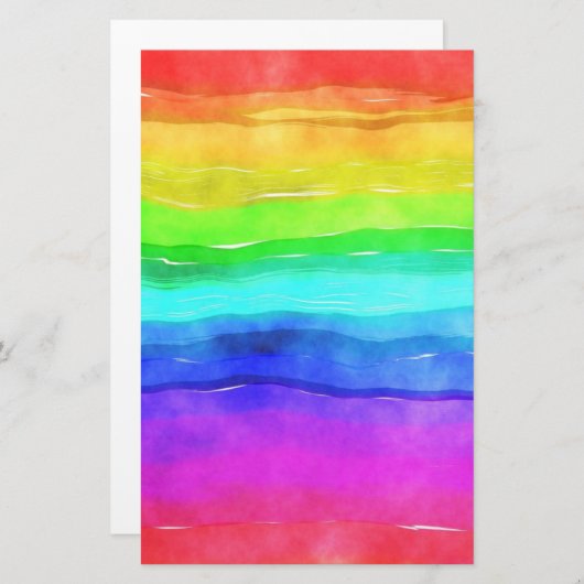 Gedekte regenboog briefpapier (Voorkant / Achterkant)