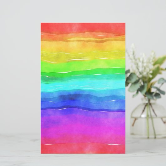 Gedekte regenboog briefpapier (Staand voorkant)