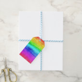 Gedekte regenboog cadeaulabel (Met Touw)