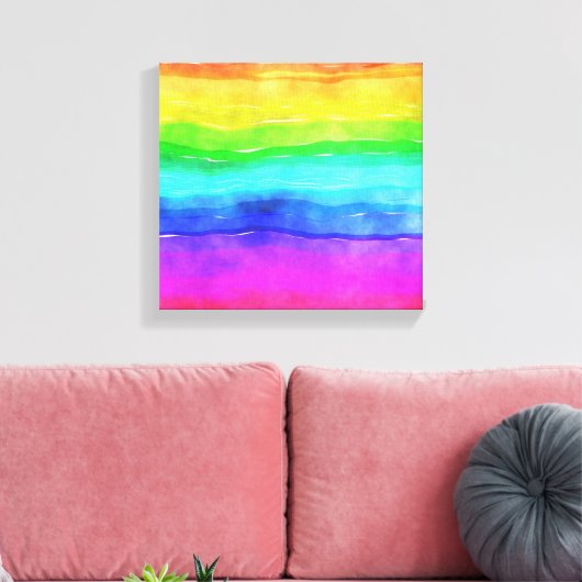 Gedekte regenboog canvas afdruk (Insitu (Woonkamer))