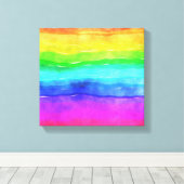 Gedekte regenboog canvas afdruk (Insitu (Houten vloer))