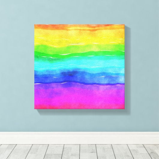 Gedekte regenboog canvas afdruk (Insitu (Houten vloer))