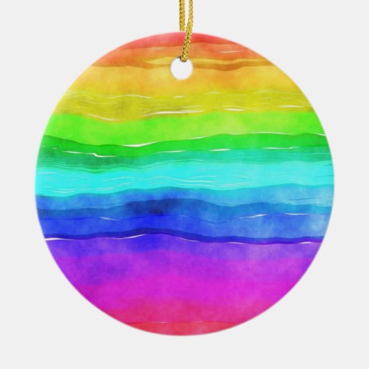 Gedekte regenboog keramisch ornament (Voorkant)
