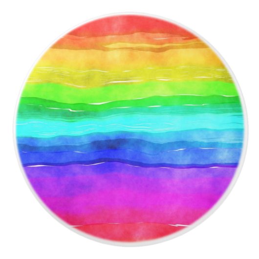 Gedekte regenboog keramische knop (Voorkant)