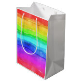 Gedekte regenboog medium cadeauzakje (Achterkant Gekanteld)