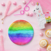 Gedekte regenboog papieren bordje (Feest)