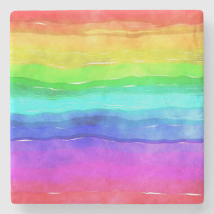 Gedekte regenboog stenen onderzetter