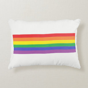 Gedekte regenboog vlag decoratief kussen