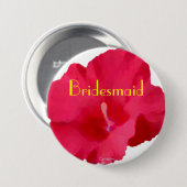 Gedekte rode hibiscus ronde button 7,6 cm (Voorkant /achterkant)