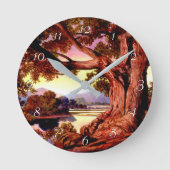 Gedekte Sturdy Oak  Ronde Klok (Voorkant)