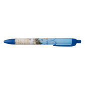 Gedekte "Summer" Heart Typography Beach Scene Blauwe Inkt Pen (Bodem)