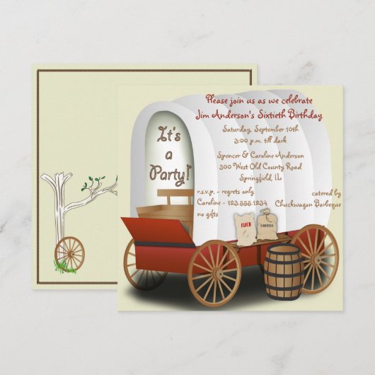 Gedekte uitnodiging voor barbecues (Voorkant / Achterkant)