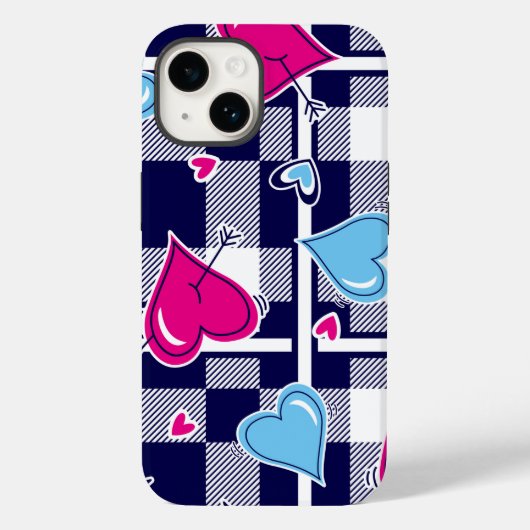 Gedekte Valentijn Roze harten | iPhone 14 Hoesje-M Case-Mate iPhone Case (Achterkant)