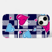 Gedekte Valentijn Roze harten | iPhone 14 Hoesje-M Case-Mate iPhone Case (Achterkant (horizontaal))