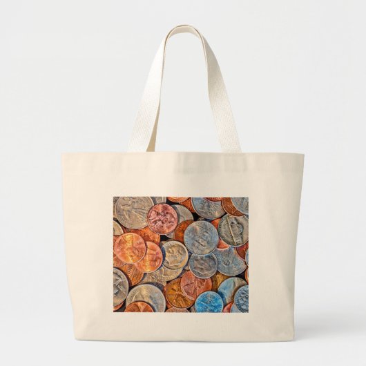 Gedekte valuta grote tote bag (Voorkant)
