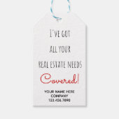 Gedekte vastgoedbehoeften cadeaulabel (Voorkant)