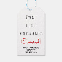 Gedekte vastgoedbehoeften cadeaulabel