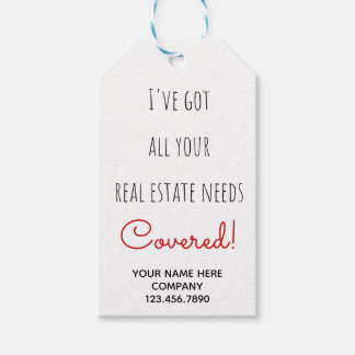 Gedekte vastgoedbehoeften cadeaulabel