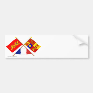 Gedekte vlaggen van Aquitaine en Pyrénées-Atlant Bumpersticker