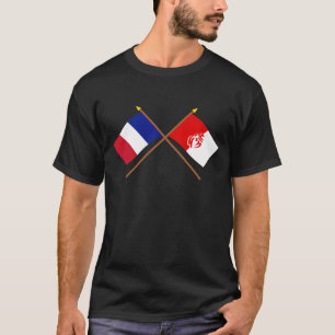 Gedekte vlaggen van Frankrijk en Vendée T-shirt