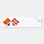 Gedekte vlaggen van Haute-Normandie & Seine-Mariti Bumpersticker (Voorkant)