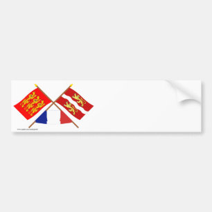 Gedekte vlaggen van Haute-Normandie & Seine-Mariti Bumpersticker