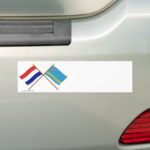 Gedekte vlaggen van Nederland en Aruba Bumpersticker (On Car)