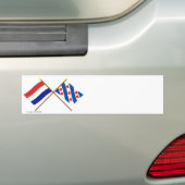 Gedekte vlaggen van Nederland en Friesland Bumpersticker (Op auto)