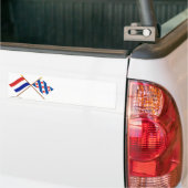 Gedekte vlaggen van Nederland en Friesland Bumpersticker (Op Truck)