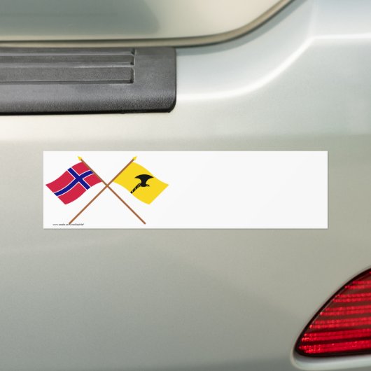 Gedekte vlaggen van Noorwegen en Telemark Bumpersticker (Op auto)