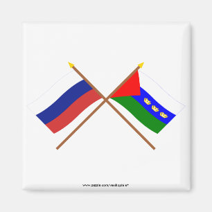 Gedekte vlaggen van Rusland en de Oblast van Tyume Magneet