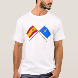 Gedekte vlaggen van Spanje en Asturië T-shirt