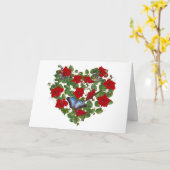 Gedekte vlinder in Petunia Heart Kaart (Gele Bloem)