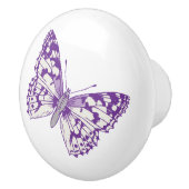 Gedekte vlindervlinder paarse inkt deurknop keramische knop (Rechts)