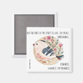 Gedekte vogel w Verse over vrede (Galatiërs 5:22) Magneet (Voorkant / Achterkant)