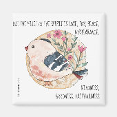 Gedekte vogel w Verse over vrede (Galatiërs 5:22) Magneet (Voorkant)